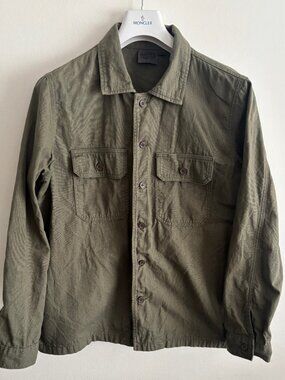 Naked & Famous Green Heavy Oxford Cotton Overshirt/ Work Shirt - Large